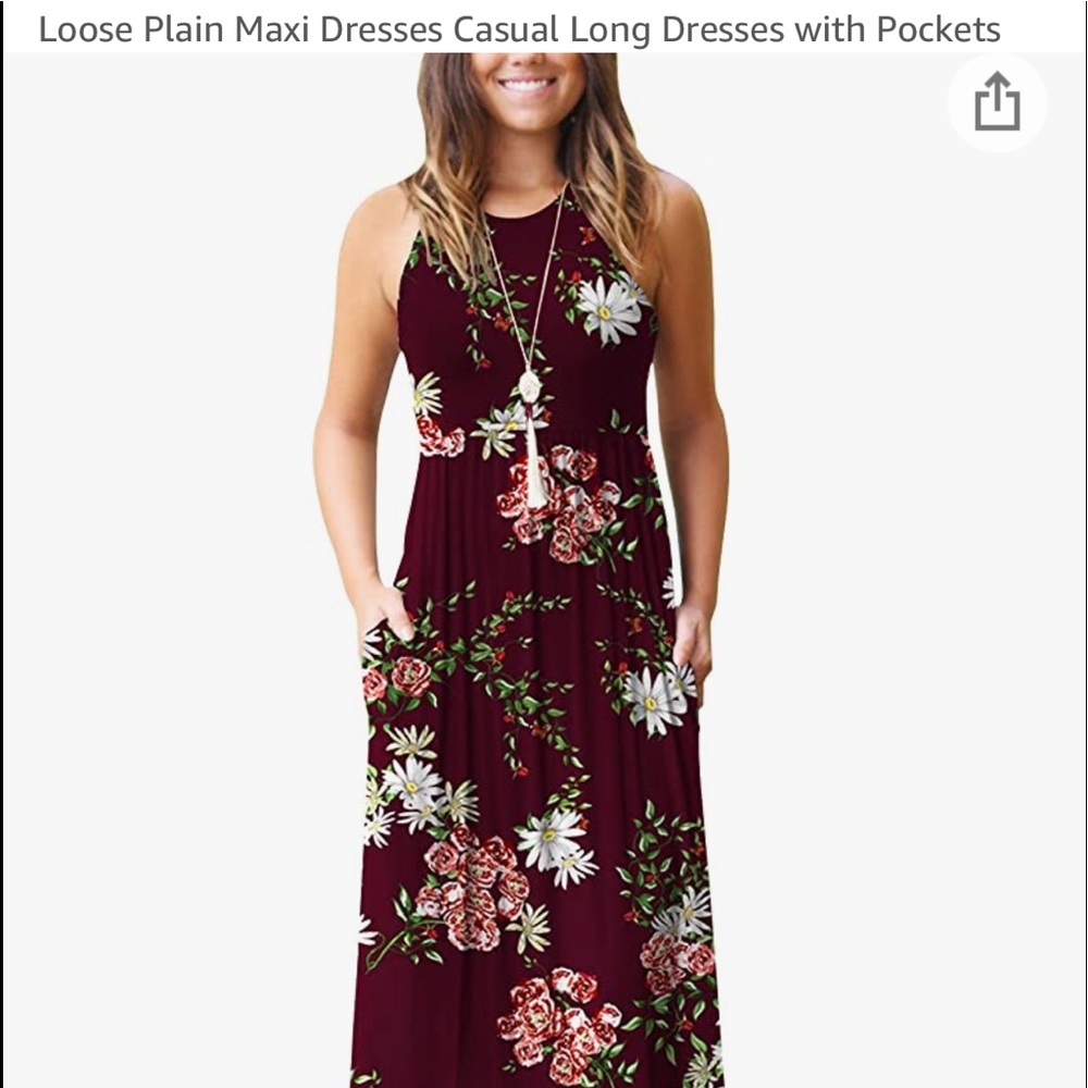 Floral Maroon Maxi Dress